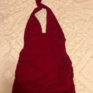 SHEIN Red Backless Dress